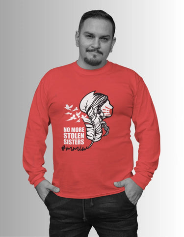MMIW No More Stolen Sisters Feather Long Sleeve
